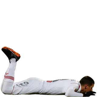 🏊 98f233f3 calciatore, sport, atleta, sdraiato, calcio whatsapp sticker