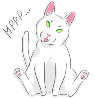 😲 711d3af2 MPPP... mèo, nhãn dán, dễ thương, hài hước, động vật, hoạt hình, mèo trắng telegram sticker