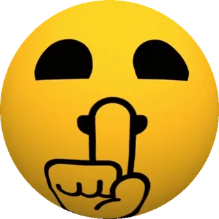 😎 c4b5e2af Emoji, Chut, Silence, Doigt, Calme, Jaune whatsapp sticker