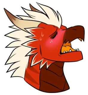 ☺️ 1dfa9909 naga, merah, kartun, ilustrasi, fantasi, makhluk whatsapp sticker