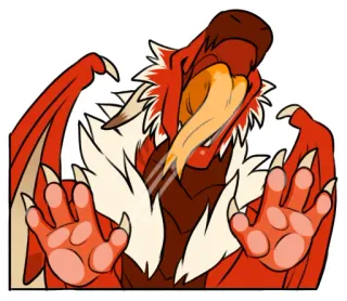 👅 3df3db38 naga, fantasi, kartun, stiker, merah, sayap, monster whatsapp sticker