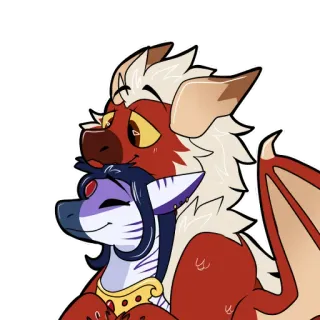 💜 40057bac naga, antro, imut, pasangan, kartun, furry, penyayang whatsapp sticker