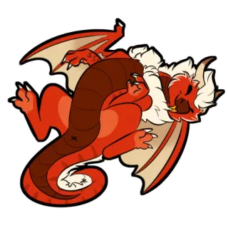 🙃 48f45242 naga, lucu, mengantuk, kartun, fantasi whatsapp sticker