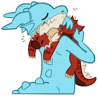 🌙 87d262b6 naga, monster, imut, kartun, unik, binatang whatsapp sticker