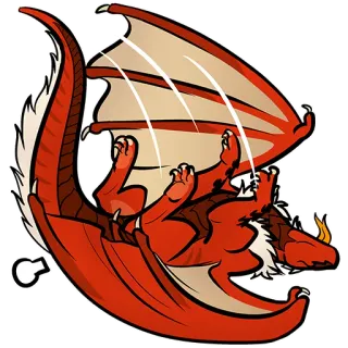 😵 982bf90c naga, naga merah, kartun, fantasi, binatang, makhluk whatsapp sticker