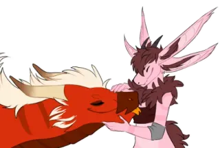 💕 e08492d0 naga, furry, anthro, kasih sayang, hewan, lucu whatsapp sticker