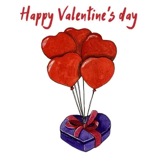 🍬 b33abd9b Happy Valentine's day バレンタインデー, 愛, 風船, ハート, ギフト, ロマンチック, お祝い telegram sticker