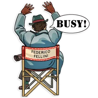 🖐 26b547c5 BUSY! 감독, 페데리코 펠리니, 바쁜, 영화, 영화, 영화관 telegram sticker