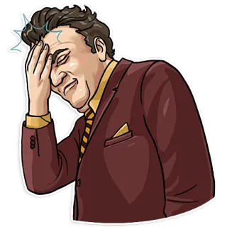 🤦‍♂️ 895088bf 좌절, 실망, 두통, 얼굴 감싸기, 후회, 당황, 스트레스, 슬픔 telegram sticker