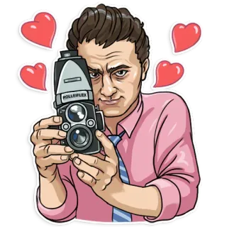 ❤️ bc5385a7 ROLLEIFLEX 남자, 카메라, 롤라이플렉스, 하트, 사진, 사진작가, 빈티지 카메라 telegram sticker