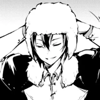 🌟 0be1867d Fyodor Dostoevsky Bungou Stray Dogs Anime, Mangá, Presunçoso, Chapéu, Inverno, Vilão telegram sticker