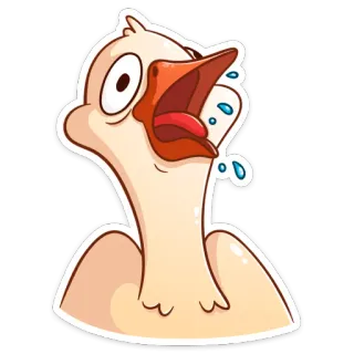 🤮 de941ee8 ห่าน, นก, สติกเกอร์, สัตว์, การ์ตูน, สีหน้า, ตกใจ, น่ารัก telegram sticker