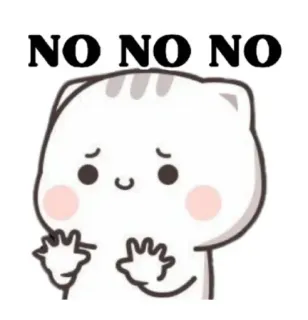 😥 569aa139 NO NO NO cat, cute, no, protest, animal telegram sticker