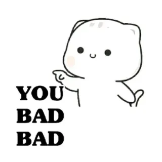 👈 b709055e YOU BAD BAD cat, cute, sticker, cartoon telegram sticker