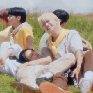 🌟 2a73b51f mensen, groep, buiten, lachend, gras, ontspanning telegram sticker