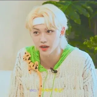 🌟 70ce7d6d Felix 필릭스 카메라 해달! K-pop, Idool, Zanger, Man, Portret telegram sticker