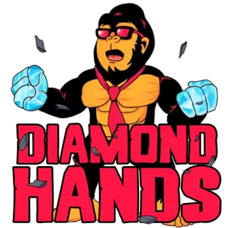 💎 a2a89673 DIAMOND HANDS mains de diamant, singe, investissement, bourse, hodl whatsapp sticker