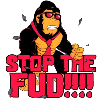💢 b4b0e168 STOP THE FUD!!!!! singe, crypto, finance, marché haussier, stop FUD whatsapp sticker