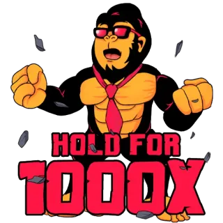 👊 c1e0f207 HOLD FOR 100X singe, investissement, actions, mème, finance, crypto, bourse whatsapp sticker