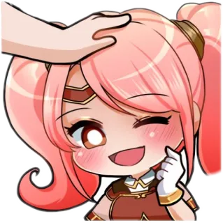 ☺️ dd5ebe6d Cartoon, Anime, Meisje, Roze haar, Knipoog, Leuk whatsapp sticker