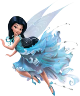 👗 42ce9354 Rani fairy, cartoon, blue, wings, fantasy telegram sticker