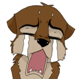 😭 05e2594a 狗, 哭, 难过, 沮丧, 情绪, 流泪, 卡通 telegram sticker