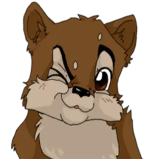 😉 a6a8f265 卡通, 动物, 水獭, 棕色, 可爱, 眨眼 telegram sticker