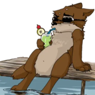 🏖 ca085d9c 动物, 卡通, 放松, 饮料, 太阳镜, 毛茸茸 telegram sticker