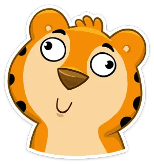 😜 00d470b2 animal, chat, tigre, dessin animé, autocollant telegram sticker