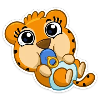 👶 518c47c5 bébé, léopard, autocollant, mignon, dessin animé, animal telegram sticker