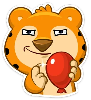 🎈 7e55361b sticker, dessin animé, animal, personnage, léopard, ballon, joueur, mignon telegram sticker