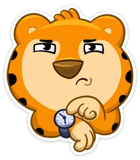 ⏳ 99d7dfd0 animal, ours, dessin animé, autocollant, attendre, temps, horloge telegram sticker