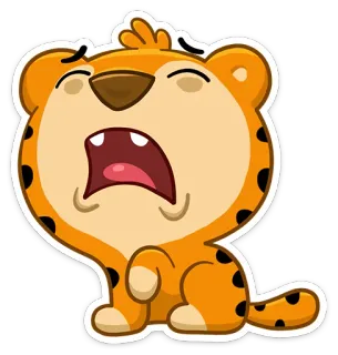😩 a0064e07 dessin animé, animal, tigre, mignon, autocollant telegram sticker