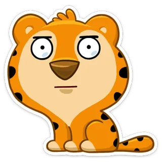 😐 b914fa23 tigre, dessin animé, animal, mignon, autocollant telegram sticker