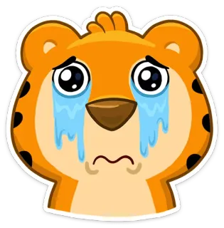 😢 bf7f76d8 dessin animé, animal, triste, pleurant, mignon, ours, émotion telegram sticker
