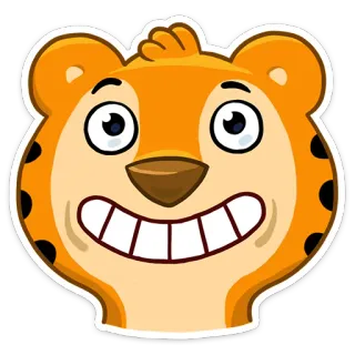 😁 d3f01451 tigre, animal, mignon, dessin animé, mammifère, autocollant, drôle telegram sticker