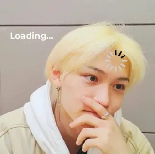 🤔 42c026f2 Loading... กำลังโหลด, กำลังรอ, กำลังประมวลผล, ใบหน้า, คน whatsapp sticker