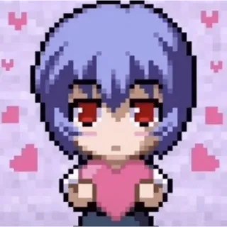 💕 20b0f4d3 Pixel Art, Carino, Cuori, Chibi, Anime, Manga telegram sticker