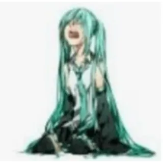 😭 44eaf136 Hatsune Miku Anime, piangere, triste, Manga, Vocaloid, Hatsune Miku telegram sticker