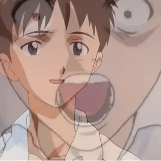 😵 4f69b79a Shinji Ikari Neon Genesis Evangelion Anime, Evangelion, Shinji, scioccato, nervoso, Horror telegram sticker