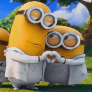 ❤️‍🔥 ae6ee380 Minions Despicable Me minions, cartoni animati, amore, cuore, amicizia, carino, animato telegram sticker