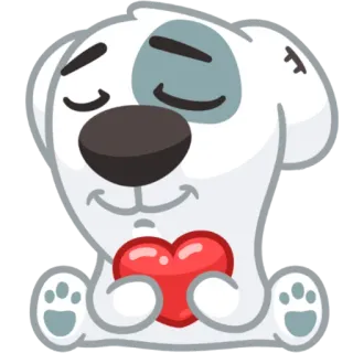 😌 bbb3120f cane, cuore, amore, cartone animato, carino, animale telegram sticker