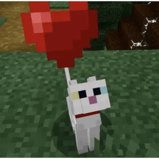 ❤️ dfd4d2eb Minecraft Minecraft, gatto, palloncino cuore rosso, videogioco telegram sticker