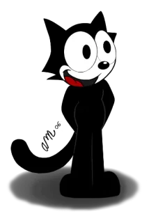 🍳 4de8ab03 Kartun, Hitam putih, Senang, Kucing telegram sticker