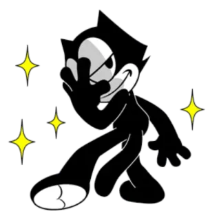 🍊 c61503aa Felix the Cat kartun, Felix the Cat, gestur ofensif, karakter, klasik, retro telegram sticker