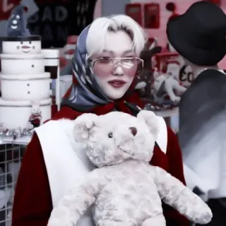 🐣 1f851e86 BAD MAN ผู้ชาย, หมี, ตุ๊กตาหมี, ผ้าพันคอ, หมวก, คริสต์มาส telegram sticker