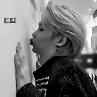 🌟 86e0e40d 뿜뿜 person, kissing, black and white, korean telegram sticker