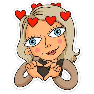⭐ 8b8da794 Cartoon, Mädchen, Herzen, Liebe, Süß, Sticker telegram sticker