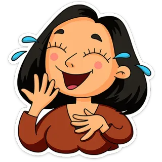 ⭐ ddf93837 Frau, lachend, glücklich, Freude, Cartoon, Sticker telegram sticker