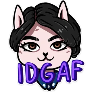 🖕 02b1a9da IDGAF IDGAF, Argot, Dessin animé, Personnage, Attitude telegram sticker